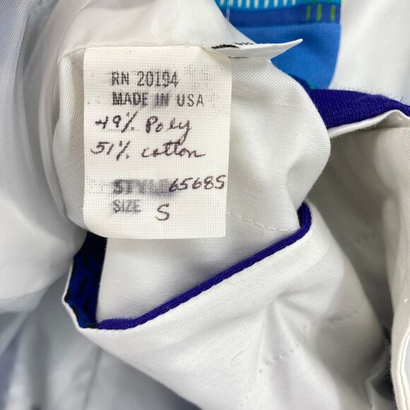 Vintage Marguerite Rubel Jacket Womens Small Blue White Patch Cotton GrandmaCore - Picture 11 of 16